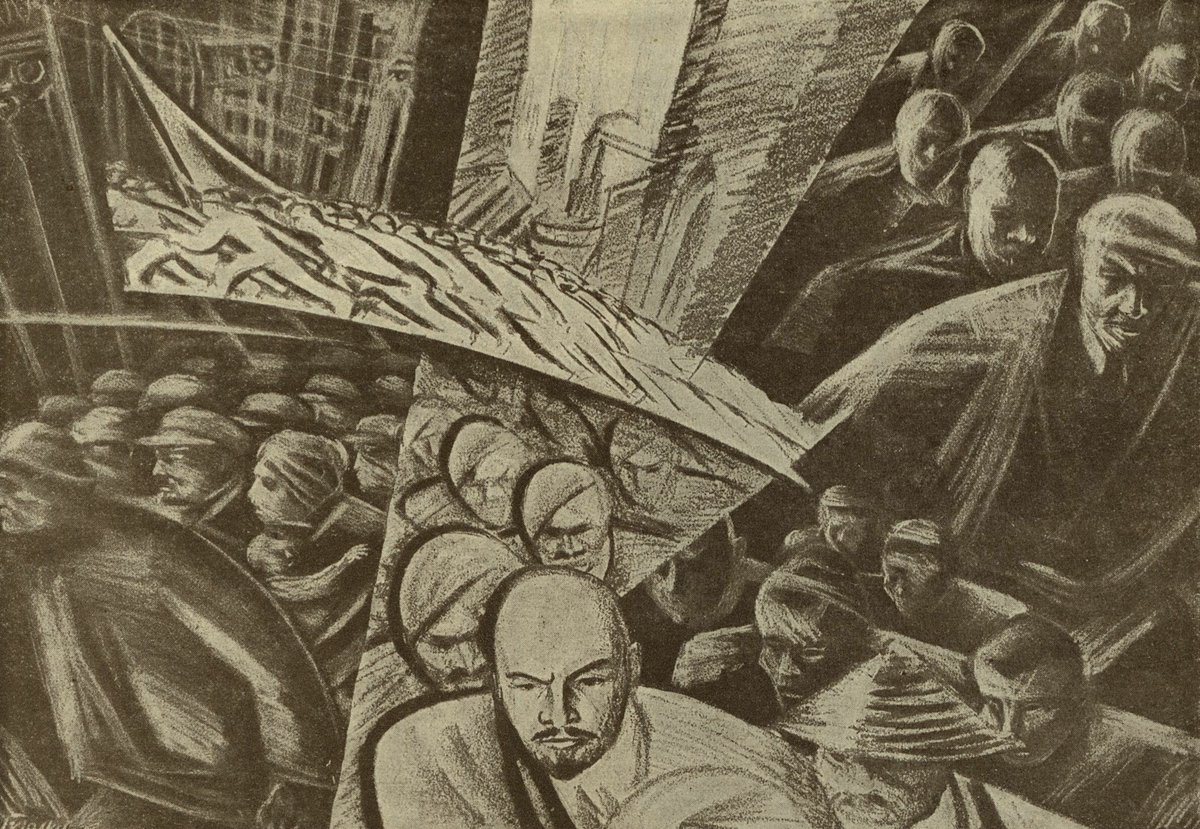 Autonomtashkent's tweet photo. Lenin - the Masses (Zinovii Tolkachev, 1928, lithography) https://t.co/GEP6Yv20xF