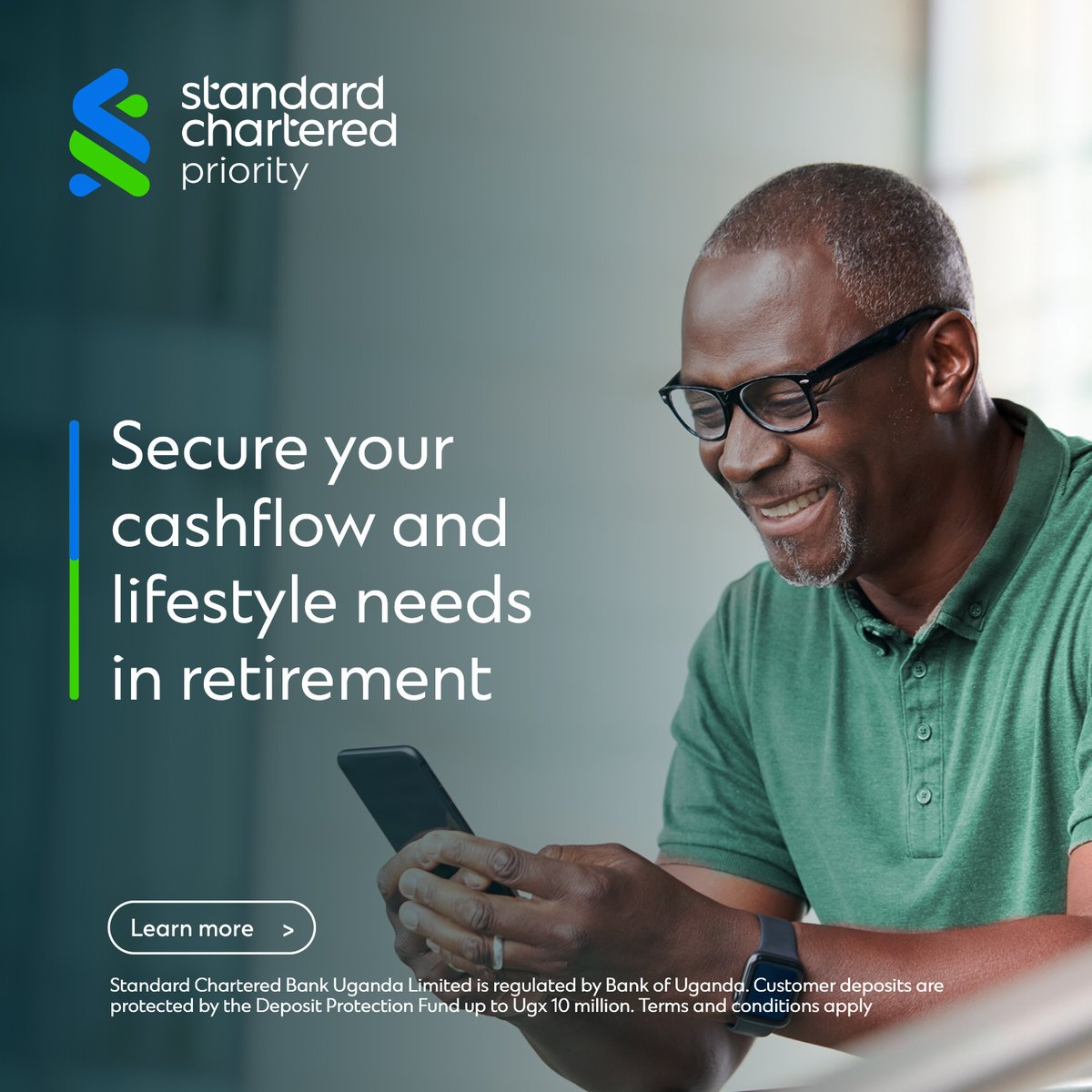 Retirement should be a time of relaxation, not worry. Our layering bonds strategy ensures a steady stream of cashflows so that you can enjoy the finer things in life without financial stress.

Let’s secure your future! Email us at Uganda.InvestmentAdvisory@sc.com.