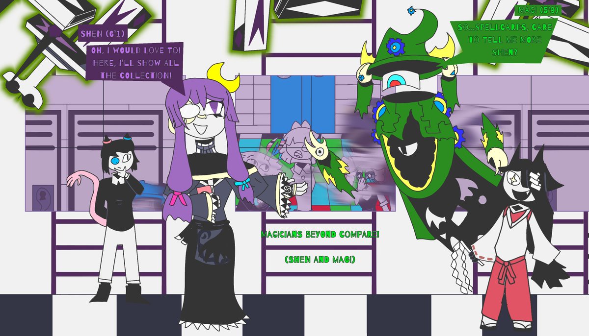WhoTFisJohnFPE's tweet photo. 5. Mad Schemers (Logan and Zelena)
6. Cuteness…that’s all I have to say (Adeline, Polygon, Kirby)
7.  Magicians (Shen and Magi)
8. Scarlet…and Cirno  (Remmy, Flan-Chan and Baka)

that’s my class.

#fundamentalpapereducation #Edgyverse #Entryverse #fundamentalpapereducationoc https://t.co/sWbmLBmYWU
