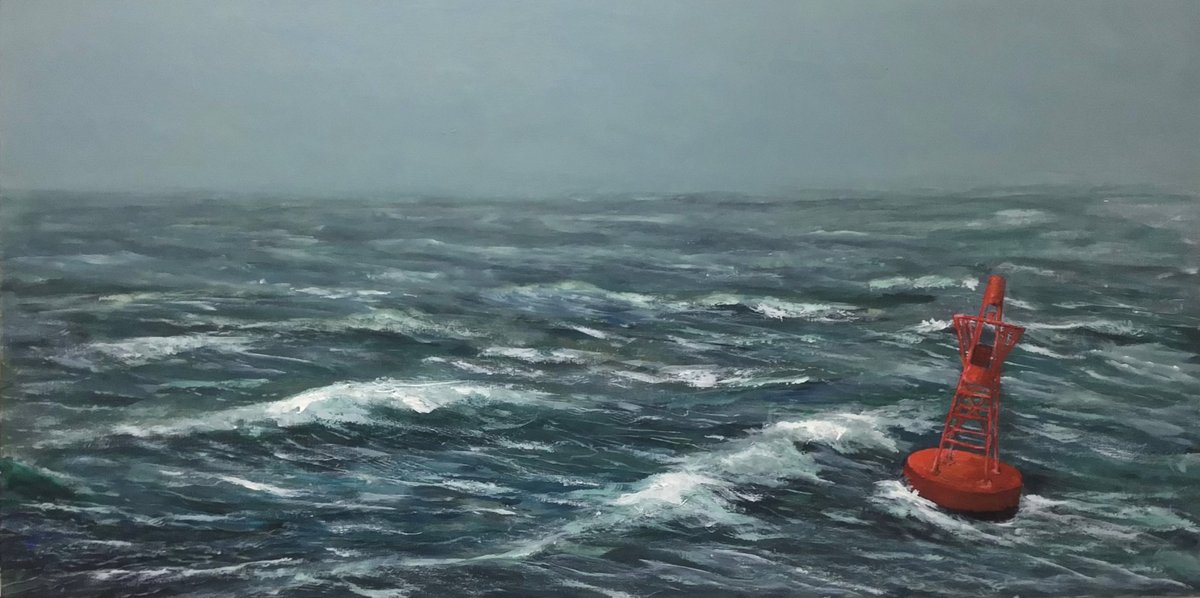 malcolmtait's tweet photo. "Starboard Marker Buoy", acrylic on wood panel, 110 x 56 x 3.5 cm. The latest work for my autumn exhibition, "To look at the Sea".
#seascape #acrylicpainting #thesea #sea https://t.co/J4rf6hZ2rO