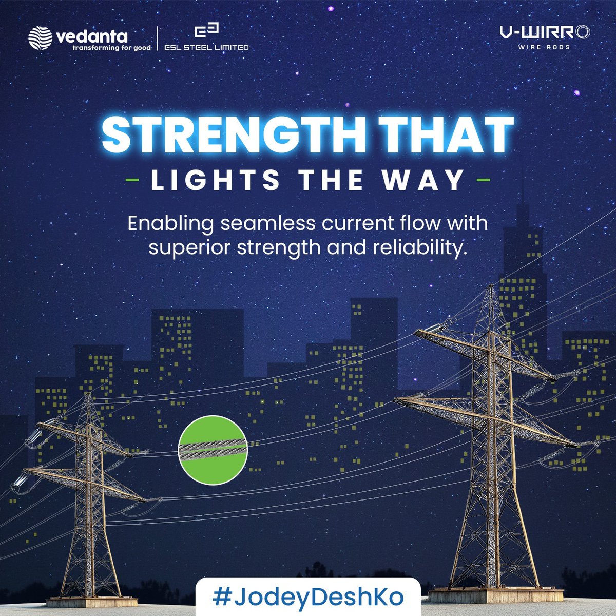 From homes to industries, every connection begins with strength. V-Wirro ensures seamless current flow with the reliability and resilience needed to power every connection, lighting the way for dependable performance.

#VWirro #JodeyDeshKo #VoltageReady #TransformingForGood