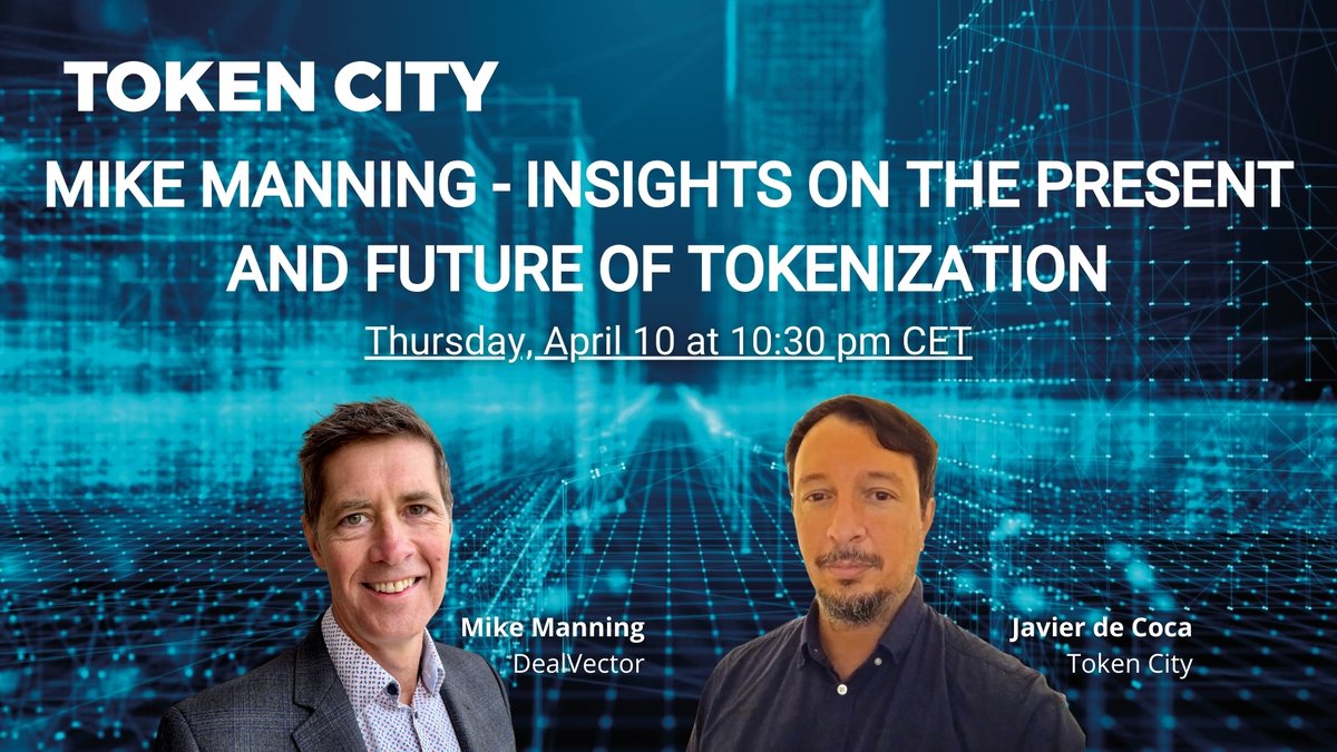 Tonight at 22:30 CET on Token City TV:

 Mike Manning – Insights on the Present and Future of Tokenization

Live on <a href="/negocios_tv/">Negocios TV</a>’s YouTube channel: youtube.com/@NegociosTV

Don’t miss it.
#TokenCityTV #Blockchain #DigitalAssets #Fintech