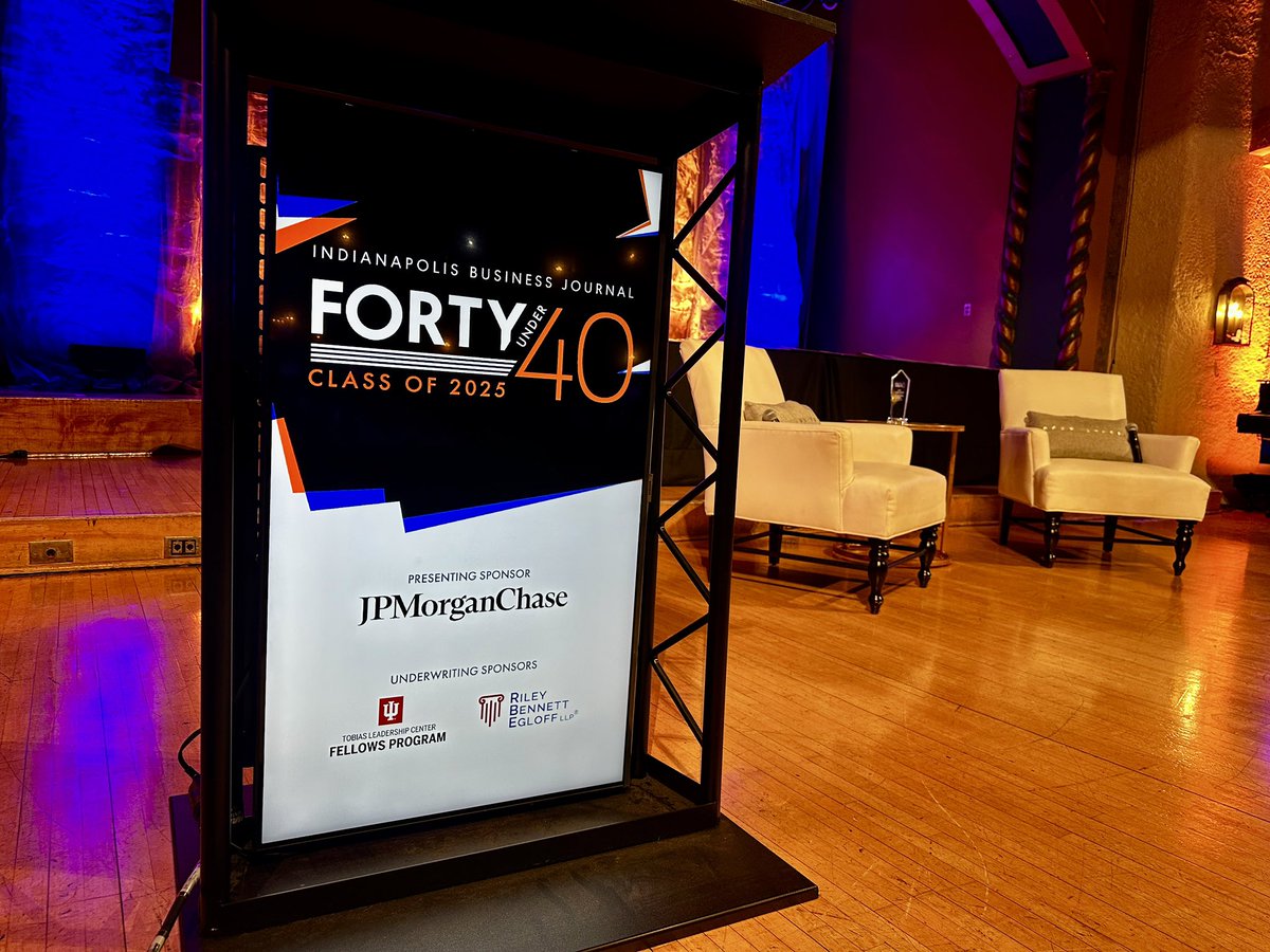 Excited about <a href="/IBJnews/">IBJ News</a> Forty Under 40 today. In addition to honoring great up-and-coming leaders, I’ll be interviewing #IBJ40 Alumni of the Year Maureen Weber on stage. Follow along at <a href="/IBJnews/">IBJ News</a>.