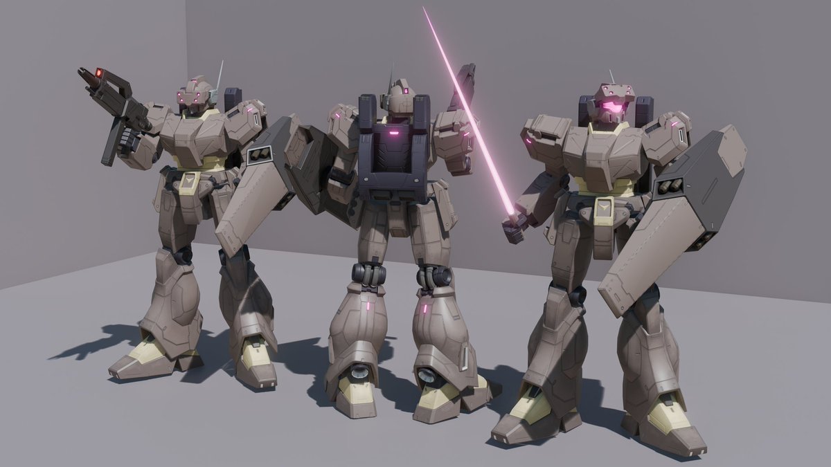 Johnham_141's tweet photo. ECOAS Jegan Ground Type D &amp; ECOAS Jegan Cannon Support Equipmemt Type D
#blender #gundam #kitbash https://t.co/1Sn3e3T56d