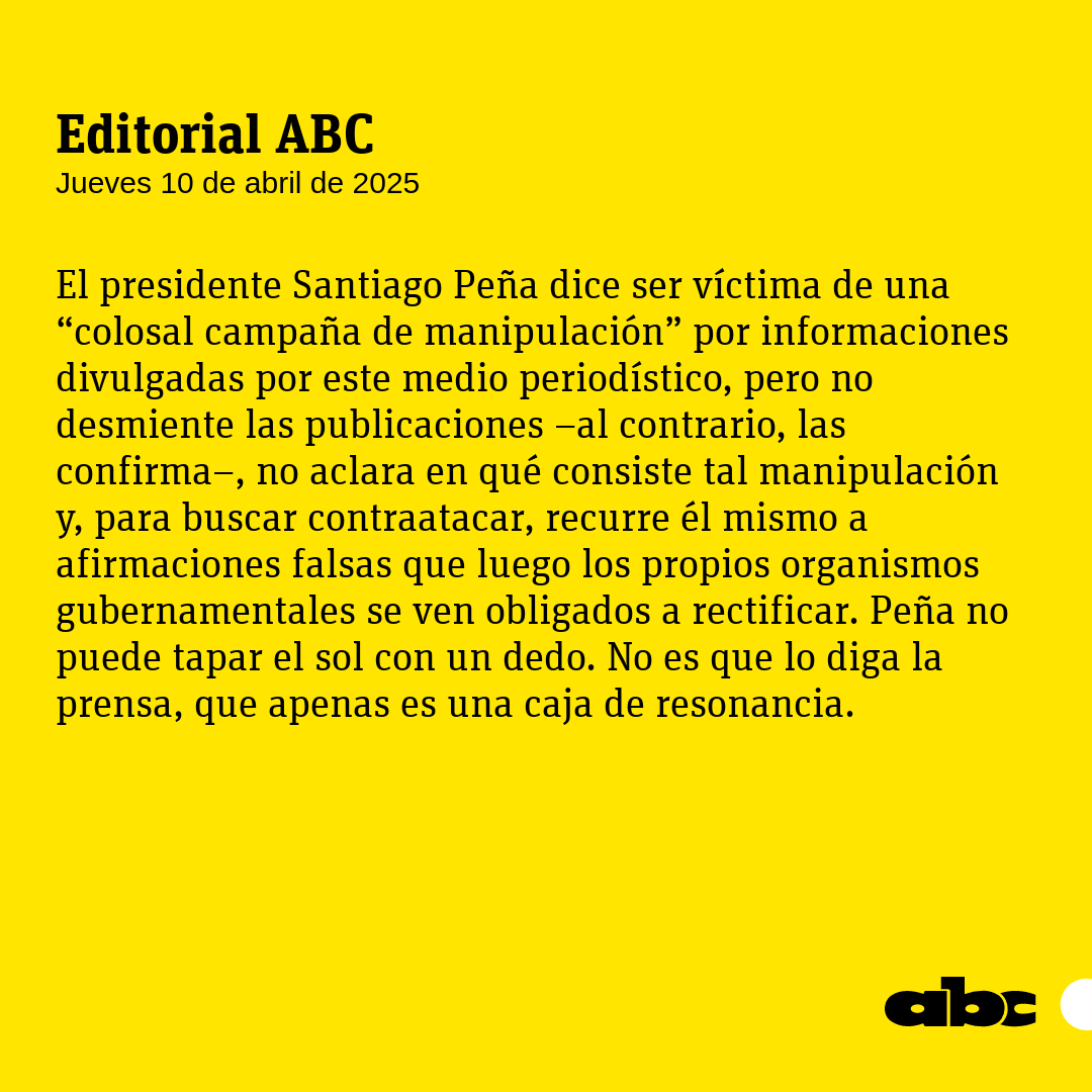 ABCDigital's tweet photo. #EditorialABC | "Cartelización de los negocios con el Estado"
Leé más: https://t.co/zbdkPcbFEH
🔴WhatsApp: https://t.co/zcjWhsOf0A https://t.co/ATPcEzUx8e