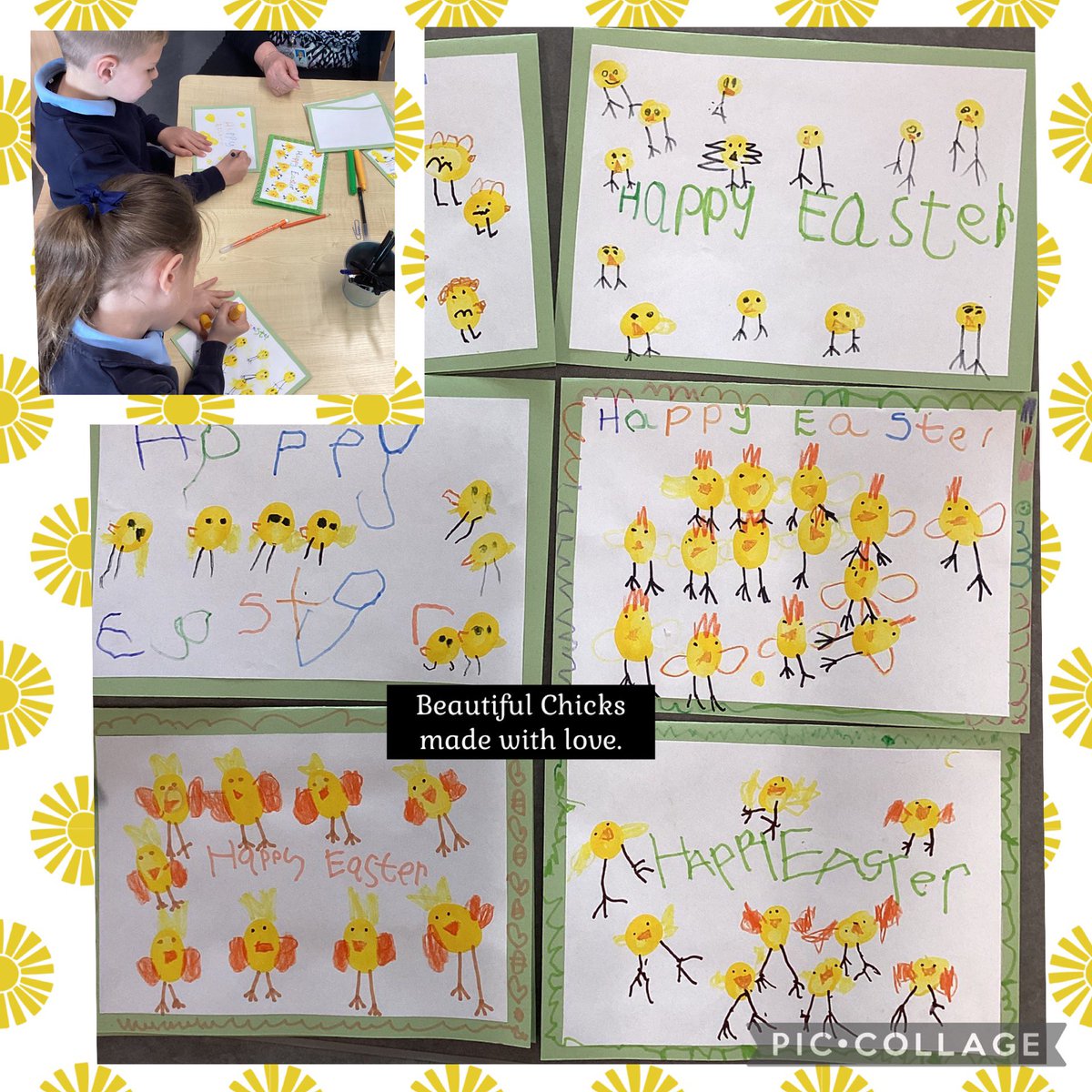 GPSMissProbert1's tweet photo. Happy Easter from Dosbarth Un and all the chicks. Loving the different characters. Creativity in abundance @GlyncoedP @JoanneWeightman https://t.co/QVoLEAzNtq
