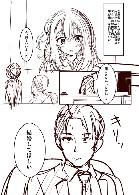 RJ茉優ルート後の
茉優先輩と学長の漫画を考えてるネーム 