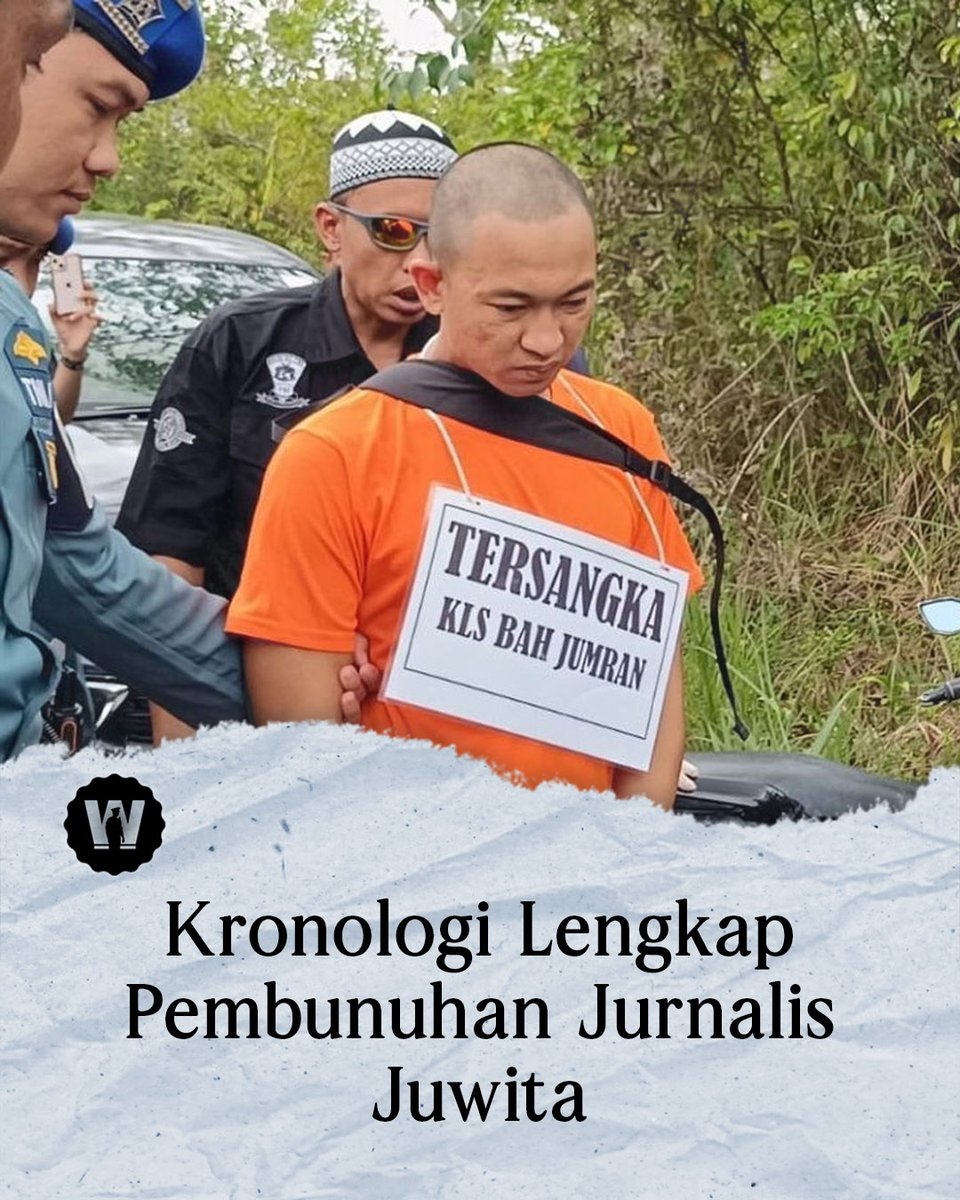 WartaJayacom's tweet photo. Motif pembunuhan jurnalis Juwita (23) akhirnya terungkap. Oknum TNI AL, Kelasi Satu Jumran, membunuh karena menolak menikahi korban. Fakta ini diungkap dalam konferensi pers resmi TNI AL di Banjarmasin. #TNIAL #Juwita #JusticeForJuwita https://t.co/ijlyLUWcHZ