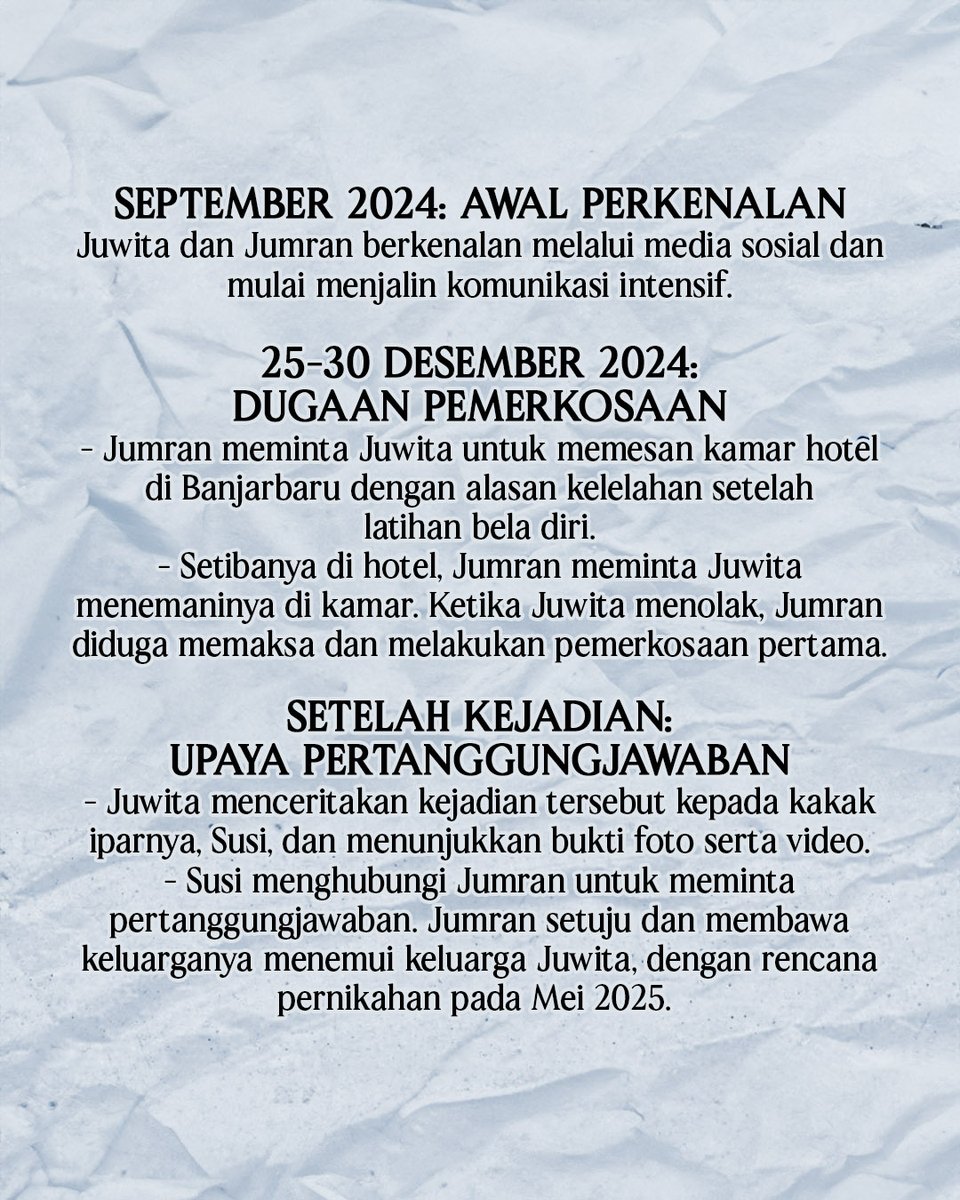 WartaJayacom's tweet photo. Motif pembunuhan jurnalis Juwita (23) akhirnya terungkap. Oknum TNI AL, Kelasi Satu Jumran, membunuh karena menolak menikahi korban. Fakta ini diungkap dalam konferensi pers resmi TNI AL di Banjarmasin. #TNIAL #Juwita #JusticeForJuwita https://t.co/ijlyLUWcHZ