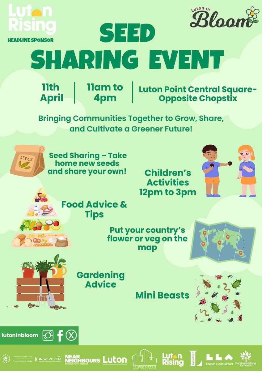 Pop down to <a href="/LutonPointUK/">Luton Point Official</a> tomorrow to see us we’ve got a range of activities going on from 11am to 4pm, opposite chopsticks.

Thank you to our headline sponsor <a href="/LutonRising/">Luton Rising</a> and to all our other amazing sponsors! <a href="/lutoncouncil/">Luton Council</a> <a href="/LDNLutonAirport/">London Luton Airport</a> 

We look forward to seeing you all