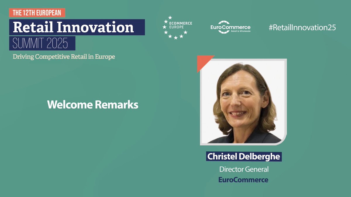 Ecommerce Europe (@ecommerce_eu) on Twitter photo 📣 #RetailInnovation25 kicked off!
<a href="/CDelberghe/">Christel Delberghe</a>, <a href="/EuroCommerce/">EuroCommerce</a> DG, opened the forum and introduced the first panel of the day on ensuring a #LevelPlayingField for EU Retail. 📣 #RetailInnovation25 kicked off!
<a href="/CDelberghe/">Christel Delberghe</a>, <a href="/EuroCommerce/">EuroCommerce</a> DG, opened the forum and introduced the first panel of the day on ensuring a #LevelPlayingField for EU Retail.