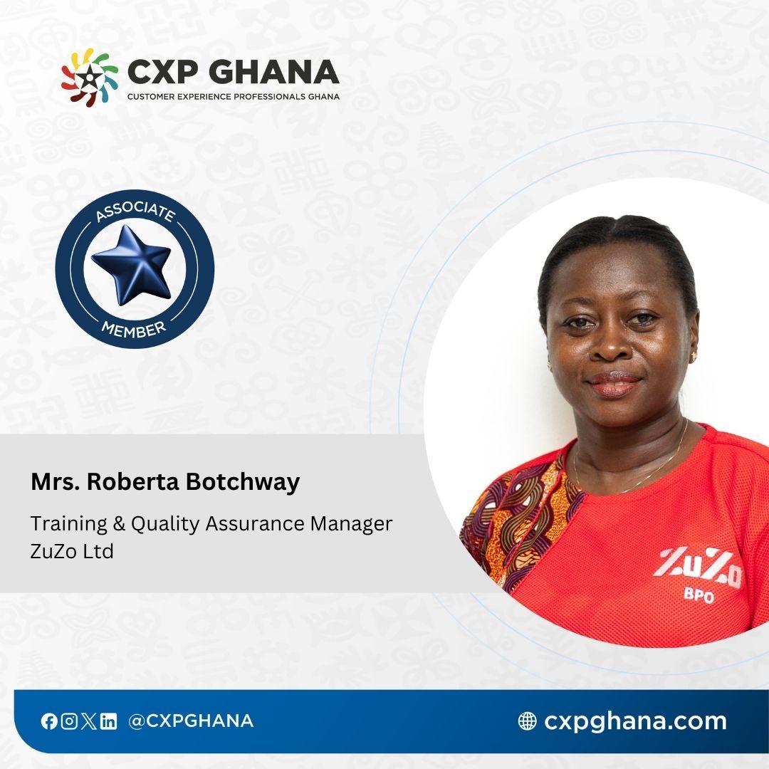 As the Training &amp; Quality Assurance Manager at ZuZo Ltd, Roberta brings a wealth of expertise in elevating service standards and championing customer satisfaction.

#CXPAssociate #CustomerExcellence #CXPGhana #WomenInCX