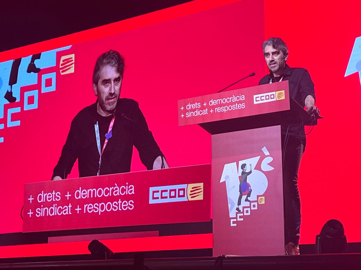 ccoo_fsc_cat's tweet photo. Intervenció de @carlesmanza  Secretari General  i portaveu de @ccoo_fsc_cat al  #13èCongres de @ccoocatalunya : Posa en valor l’esperit de proactivitat i defensa dels drets laborals en un context de profundes transformacions. https://t.co/TX24X12vg4