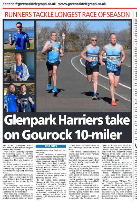 Greenock Glenpark Harriers (@ggharriers) on Twitter photo Big shout out to <a href="/greenocktele/">Greenock Telegraph</a> not only promoting <a href="/GGHarriers/">Greenock Glenpark Harriers</a> but a sunny day ๐
En Avant
<a href="/alikat50/">Alikat</a> <a href="/BonnyStAndrew/">Stivvles</a> <a href="/SALDevelopment/">SALDevelopment</a> <a href="/scotathletics/">scottishathletics</a> Big shout out to <a href="/greenocktele/">Greenock Telegraph</a> not only promoting <a href="/GGHarriers/">Greenock Glenpark Harriers</a> but a sunny day ๐
En Avant
<a href="/alikat50/">Alikat</a> <a href="/BonnyStAndrew/">Stivvles</a> <a href="/SALDevelopment/">SALDevelopment</a> <a href="/scotathletics/">scottishathletics</a>