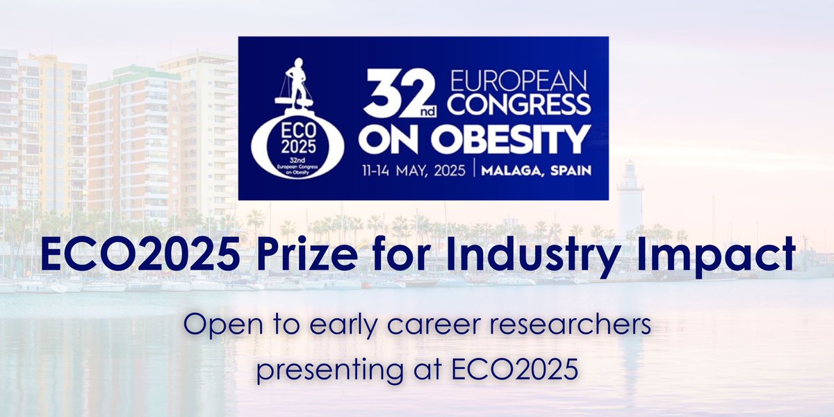 We are delighted to announce the launch of the new #ECO2025 Prize for Industry Impact, which recognises early career research that translates obesity research into real-world applications with industry relevance. 

Deadline to apply: 27 April.

eco2025.org/?p=prize-for-i…