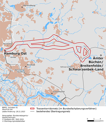 netzausbau's tweet image. #Vorhaben51: Heute ist die #Öffentlichkeitsbeteiligung für den 28km langen Abschnitt östlich von #Hamburg gestartet. Sie können sich bis zum 9. Juni zu den #Bundesfachplanungsunterlagen von @50Hertzcom äußern.
👉netzausbau.de/1056506