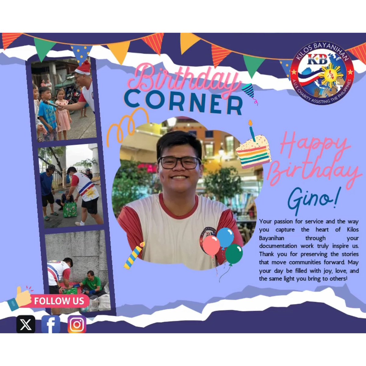KilosBayanihan's tweet photo. Happy Birthday Gino…🥳🙏🏼 https://t.co/Ykts2XUBzA