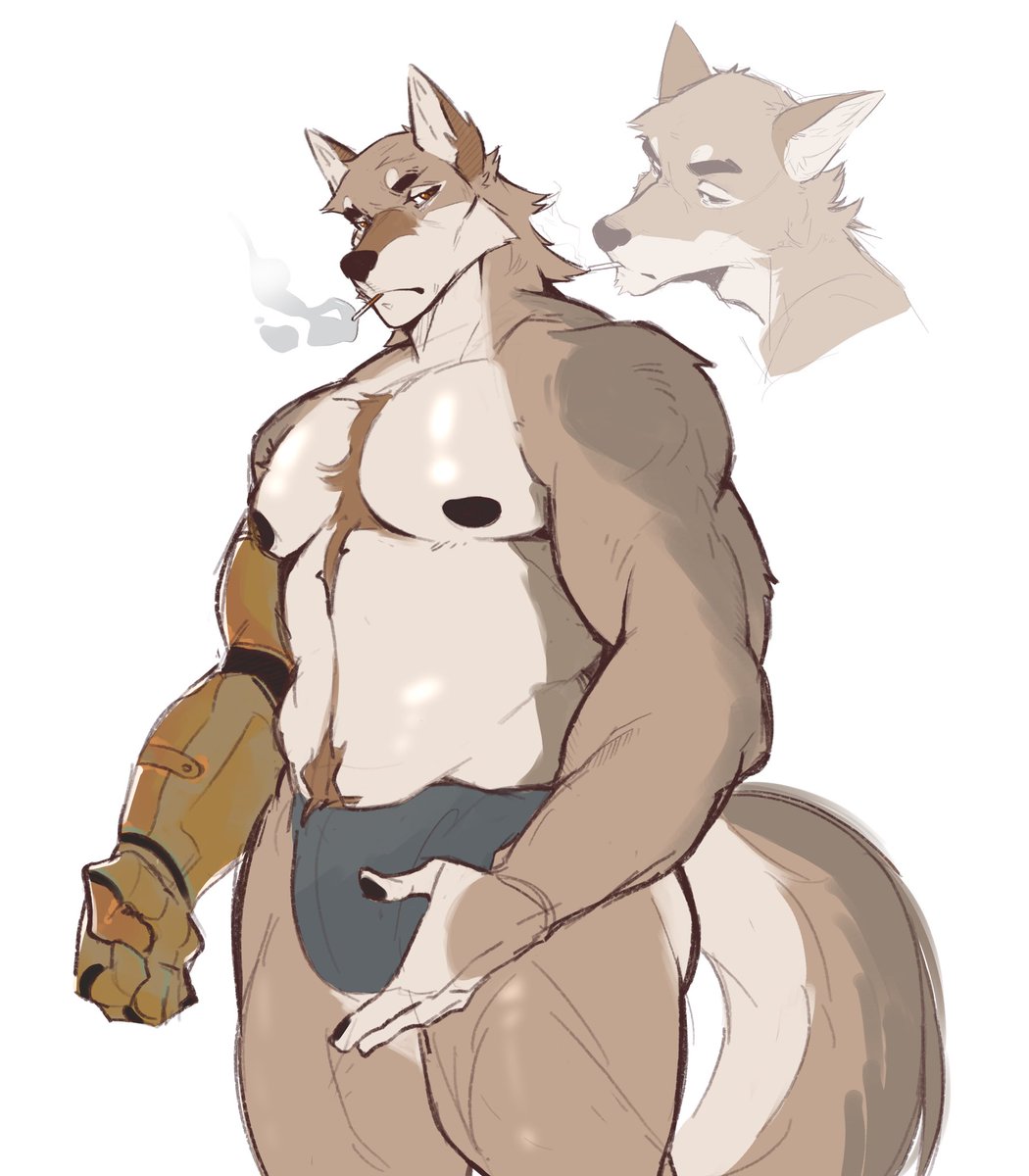 Dustrslut's tweet photo. [OC] Say hi to Alamo!~

Have tons of piece ideas in mind, but he’s been brewing for a while and I think I wanna go forward with it soon! #furryart https://t.co/iUzoEOGD22