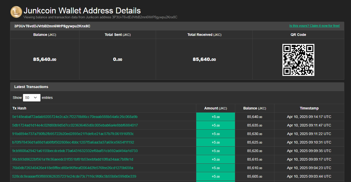 GM Junkies!⛵️

With more than 85,000 $JKC accumulated since our last upgrade, the #DevFund is starting to look real good!

And this is just the beginning.

Every block strengthens Junkcoin💪

We’re not here to play. We’re here to build.