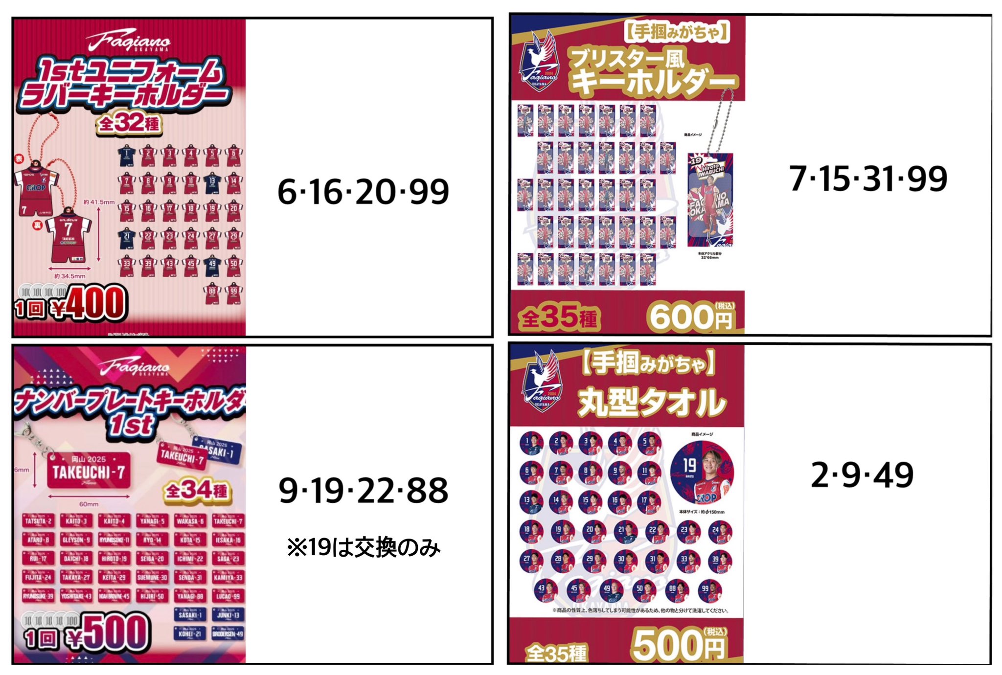 ファジアーノ岡山 公式オンラインストア / 選手ビッグアクリル