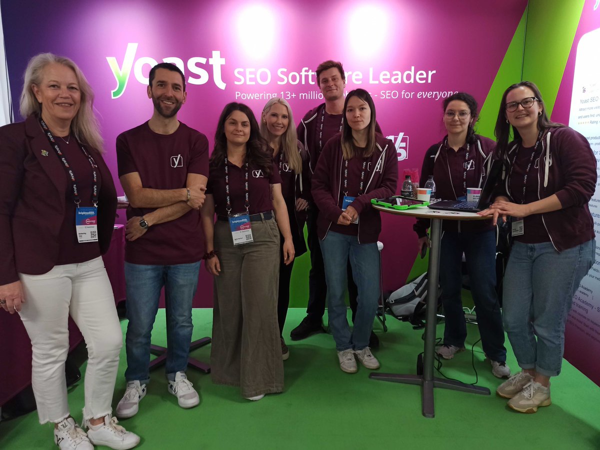 yoast's tweet image. At @brightonseo  this week? Come say hi! 👋
Swing by the @yoast booth to play a fun game and win an awesome prize 🏆 — or just have a great chat about SEO and how we can help boost your work. #SEOforEveryone #Yoast #brightonSEO