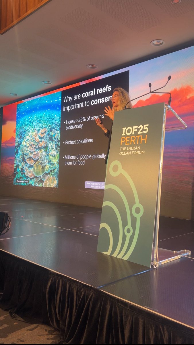 Minderoo Foundation (@minderoo) on Twitter photo After an inspiring afternoon of innovation showcases, <a href="/la__cientifica/">Dr. Kate Quigley</a> Dr. Kate Quigley ended Day 1 of #IOF25Perth with her fascinating research into breeding more heat resistant corals in Ningaloo, and calling for action on climate to protect our reefs from further bleaching. After an inspiring afternoon of innovation showcases, <a href="/la__cientifica/">Dr. Kate Quigley</a> Dr. Kate Quigley ended Day 1 of #IOF25Perth with her fascinating research into breeding more heat resistant corals in Ningaloo, and calling for action on climate to protect our reefs from further bleaching.