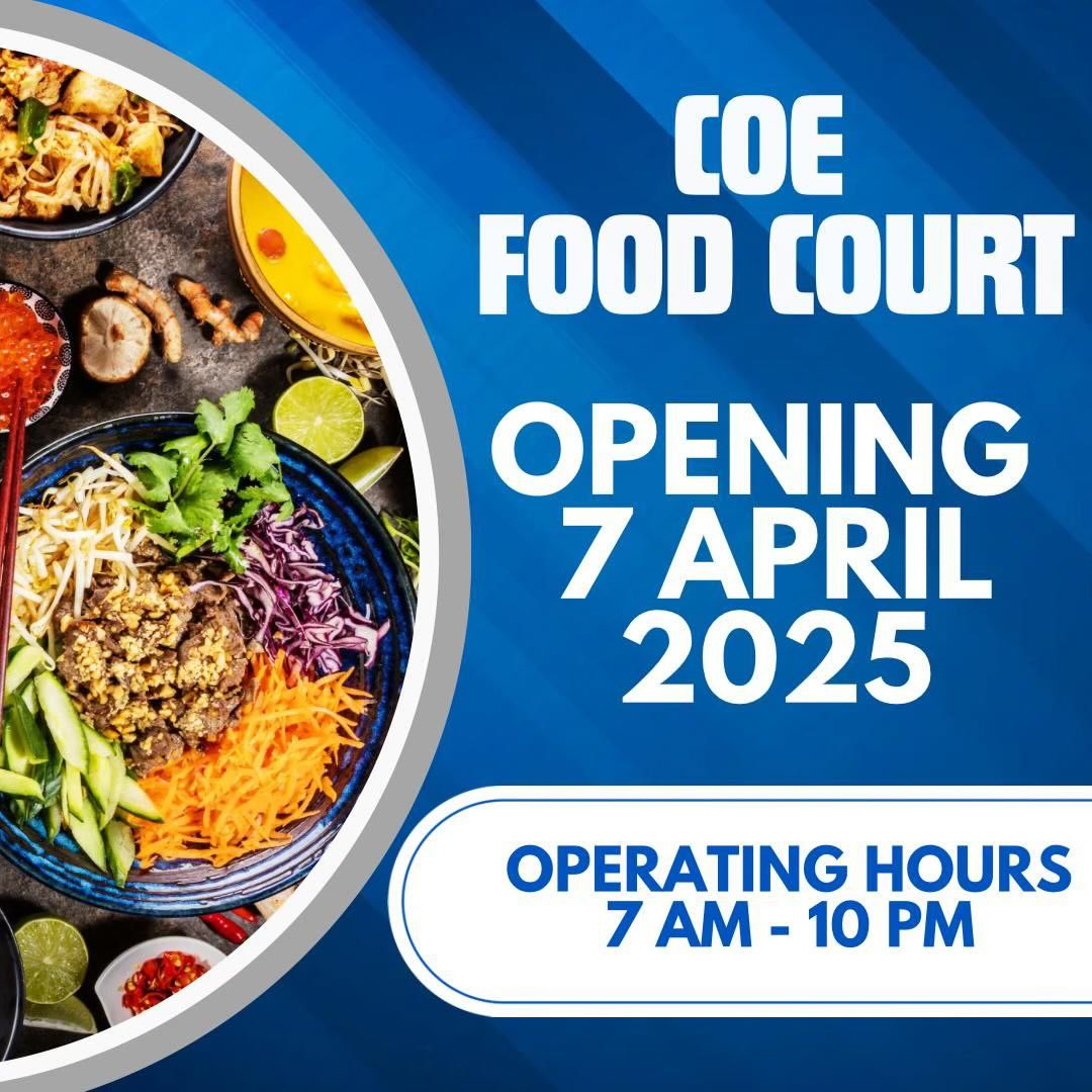 src_uniten's tweet image. FOODCOURT REOPENED
COE Foodcourt is Now Officially Open!

On 7 April 2025, the long-awaited reopening of the COE Foodcourt is finally here

Now operating daily from 7:00 AM to 10:00 PM, students and staff can enjoy a variety of delicious meals.

Through Act, We Prove
SRC UNITEN