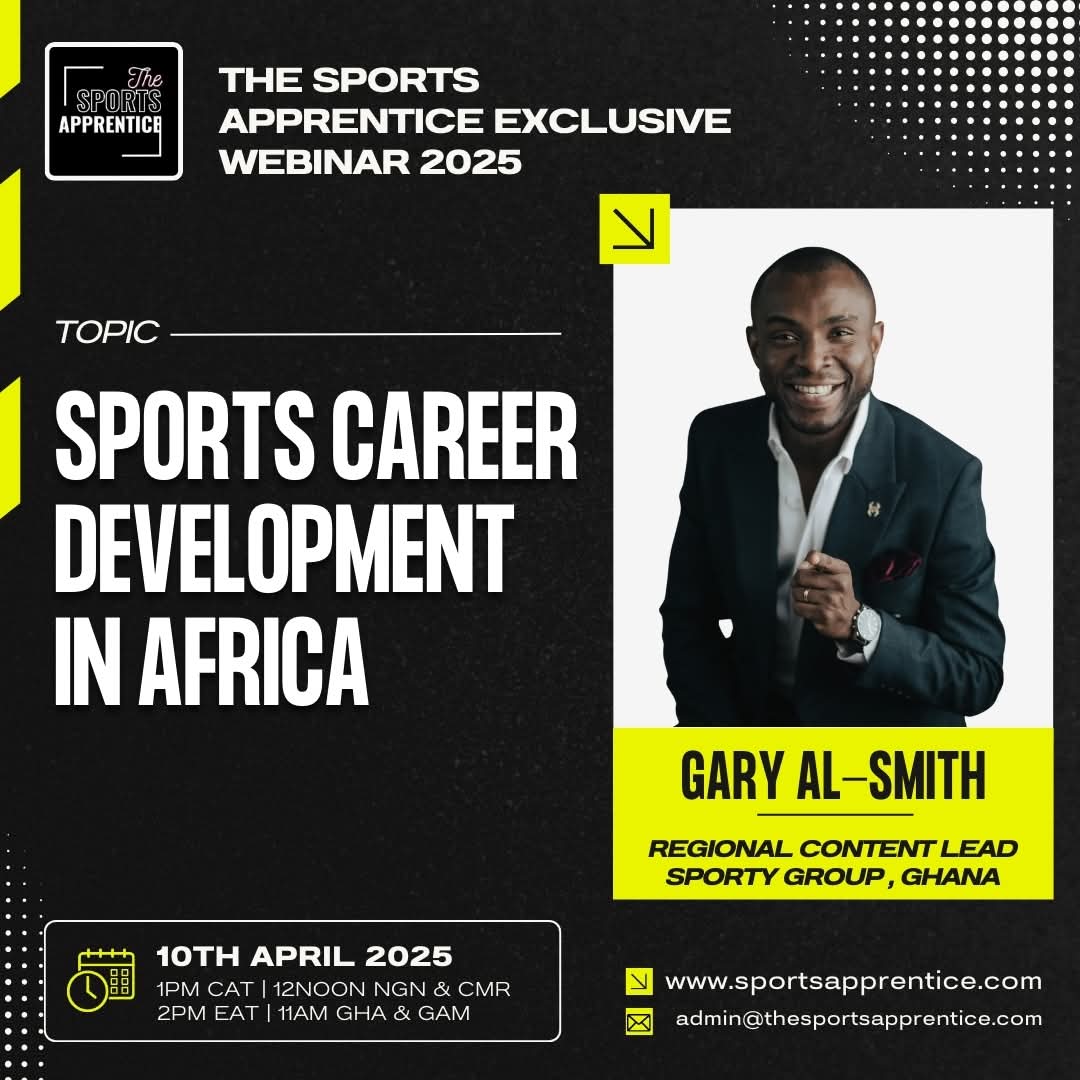 thesportsappren's tweet photo. Our Webinar today will be facilitated by @garyalsmith, one of Africa 's brightest stars of the Sports Media industry. It promises to be a riveting session.
To join: Email our Administrators admin@thesportsapprentice.com
#thesportsapprentice #mentorship https://t.co/v9h7lGsSs3