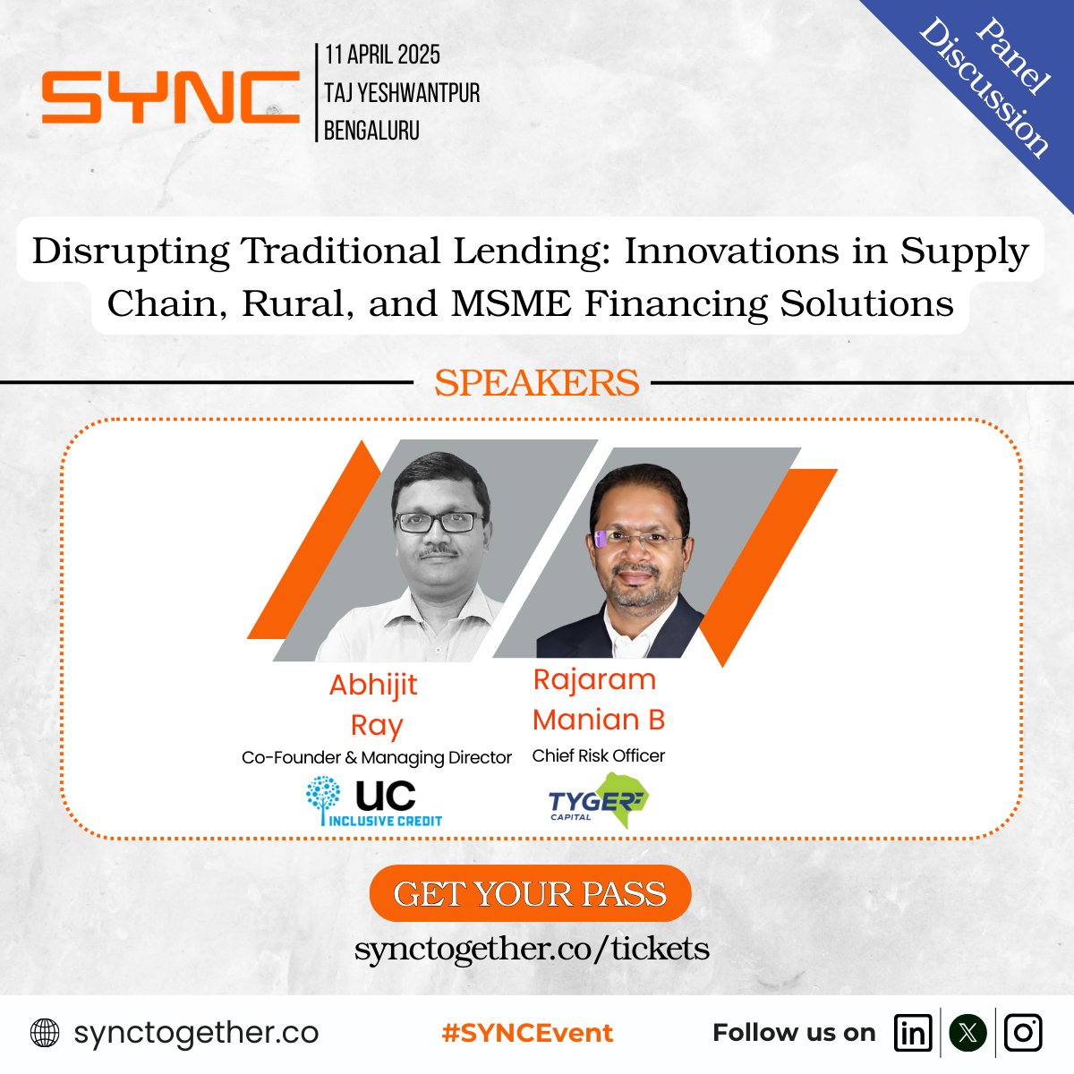 𝐃𝐢𝐬𝐫𝐮𝐩𝐭𝐢𝐧𝐠 𝐓𝐫𝐚𝐝𝐢𝐭𝐢𝐨𝐧𝐚𝐥 𝐋𝐞𝐧𝐝𝐢𝐧𝐠: 𝐍𝐞𝐰 𝐑𝐨𝐚𝐝𝐬 𝐭𝐨 𝐂𝐚𝐩𝐢𝐭𝐚𝐥 𝐢𝐧 𝐑𝐮𝐫𝐚𝐥, 𝐌𝐒𝐌𝐄 &amp; 𝐒𝐮𝐩𝐩𝐥𝐲 𝐂𝐡𝐚𝐢𝐧 𝐅𝐢𝐧𝐚𝐧𝐜𝐢𝐧𝐠

🔗 𝐒𝐞𝐜𝐮𝐫𝐞 𝐲𝐨𝐮𝐫 𝐩𝐚𝐬𝐬 𝐧𝐨𝐰: synctogether.co/tickets/

#SYNCBengaluru #DigitalLending #MSME