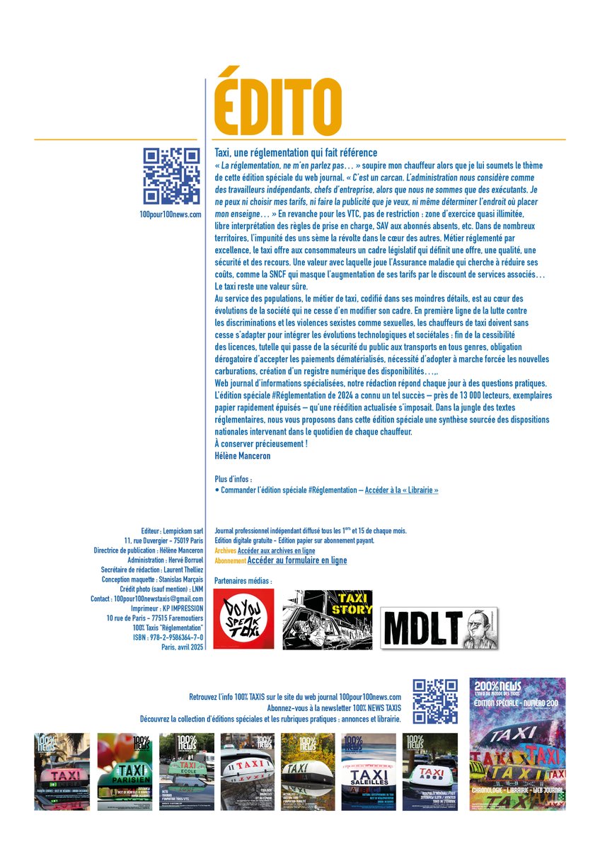 HeleneManceron's tweet photo. 100% NEWS TAXIS n°295
Spécial #Réglementation
Edito : Taxi, une réglementation qui fait référence
Lire l’article – https://t.co/OElGALEuMk
#taxi #mobilité #transports #Reglementation #DevenirChauffeur #entreprises https://t.co/UehhYG5WbB