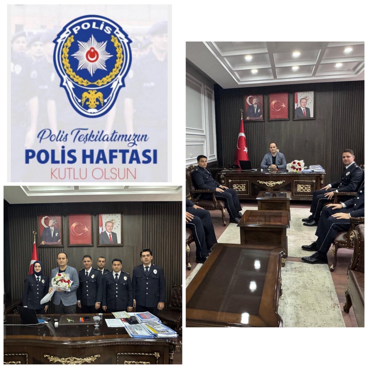 Türk Polis Teşkilatının kuruluşunun 180. yıl dönümü vesilesiyle İlçe Kaymakamımız Sayın Özgür İŞÇİMEN , ülkemizin huzur ve güvenliği için fedakârca görevlerini ifa eden emniyet mensuplarını makamında kabul etti.
