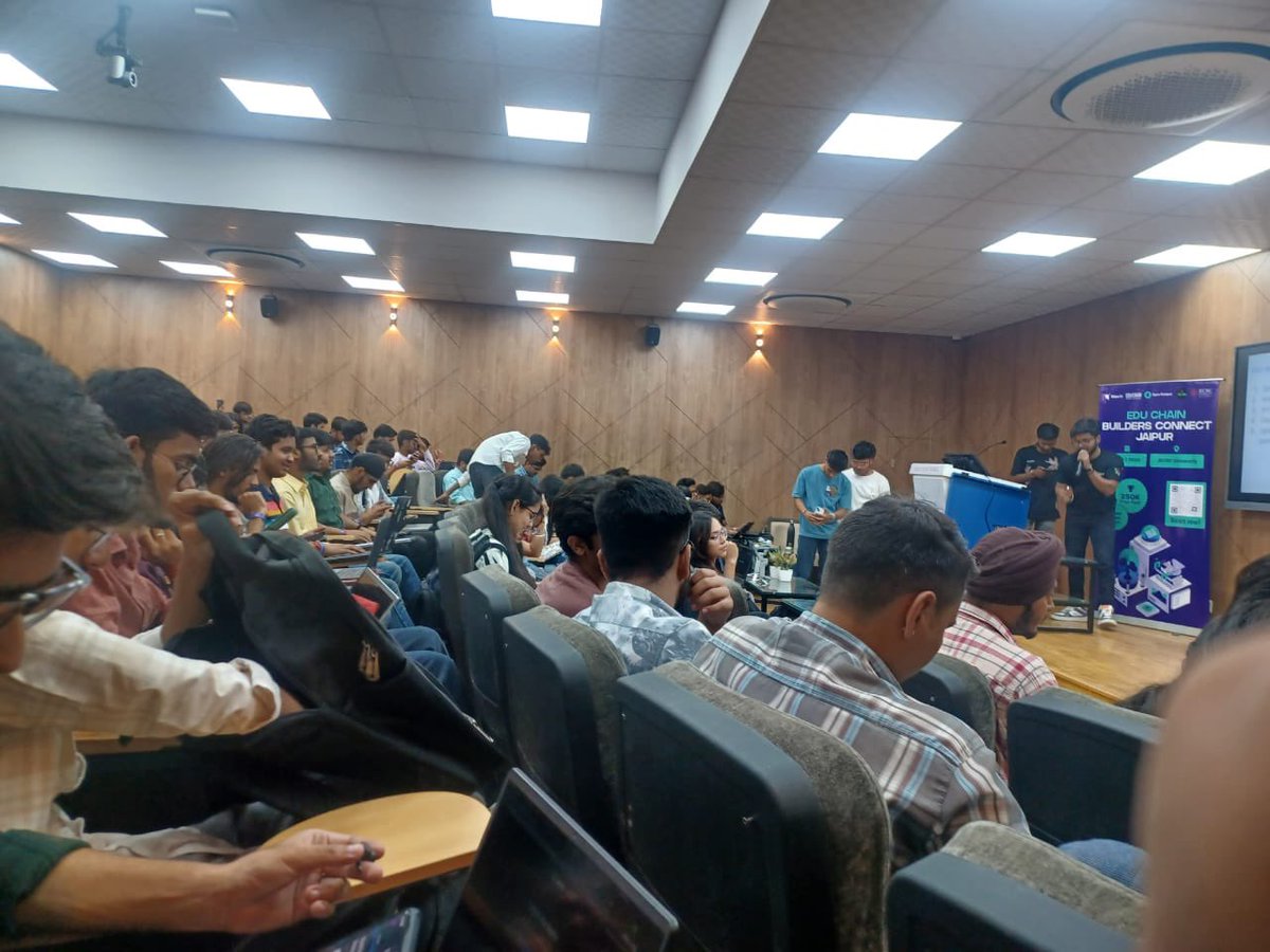 Utkarsh2074_Sh's tweet photo. Attended an inspiring seminar, 🔭EDU CHAIN Builders Connect by @riseinweb3, at @jecrcuniversity, where industry leaders shared knowledge on blockchain, decentralized learning, &amp; Web3. 
The Vision of Learn | Own | Earn, was Enlightening ✨
Looking forward to Implement Learning💡 https://t.co/eaCX8GnEWo