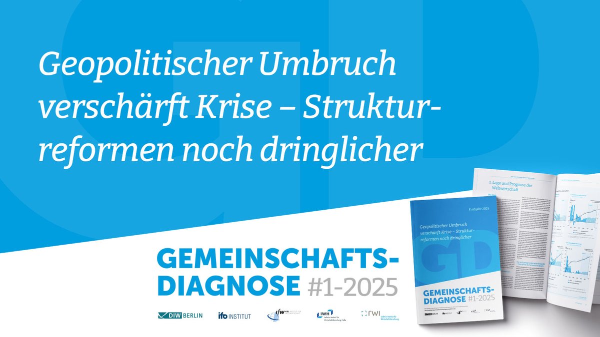 ifo Institut (@ifo_institut) on Twitter photo #Gemeinschaftsdiagnose Frühjahr 2025: Geopolitischer Umbruch verschärft Krise - Strukturreformen noch dringlicher ➡️ifo.de/fakten/2025-04… <a href="/DIW_Berlin/">DIW Berlin</a> <a href="/WIFOat/">WIFO</a> <a href="/RWI_Leibniz/">RWI Leibniz-Institut</a> <a href="/IWH_Halle/">IWH</a> <a href="/kielinstitute/">Kiel Institute (IfW Kiel)</a> #Gemeinschaftsdiagnose Frühjahr 2025: Geopolitischer Umbruch verschärft Krise - Strukturreformen noch dringlicher ➡️ifo.de/fakten/2025-04… <a href="/DIW_Berlin/">DIW Berlin</a> <a href="/WIFOat/">WIFO</a> <a href="/RWI_Leibniz/">RWI Leibniz-Institut</a> <a href="/IWH_Halle/">IWH</a> <a href="/kielinstitute/">Kiel Institute (IfW Kiel)</a>