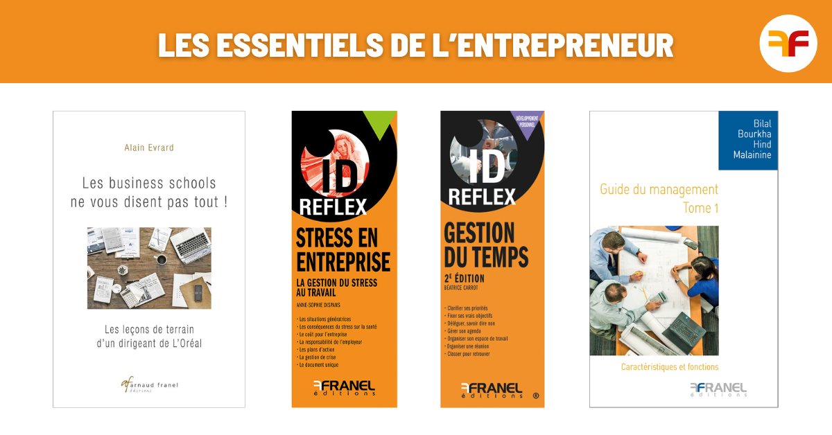 💼 Être entrepreneur, c’est décider, manager et surtout, bien gérer son temps ! 

Découvrez 4 guides pour booster votre efficacité : management, stress, gestion du temps, et plus. #Entrepreneuriat #Leadership #Productivité