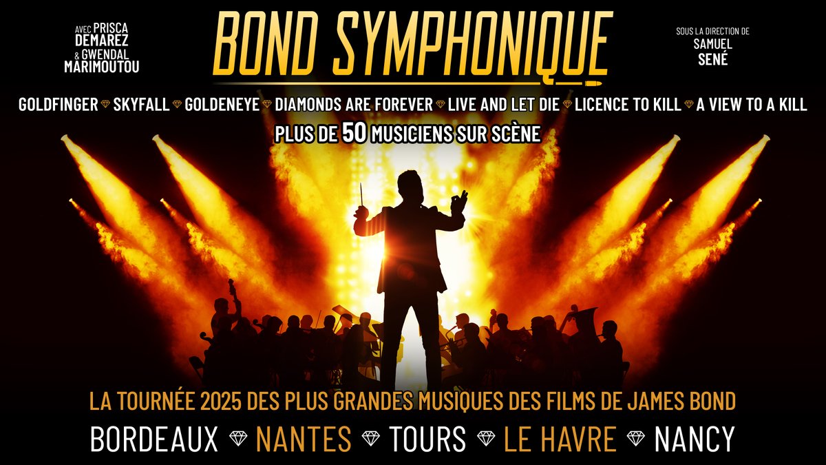 Overlook_Events's tweet image. 🇫🇷 Découvrez le premier concert symphonique d’après les thèmes musicaux et les chansons des films de James Bond, interprété par l’Orchestre Colonne sous la direction de Samuel Sené, et les deux fabuleux artistes Prisca Demarez et Gwendal Marimoutou ♫

🎟️ bit.ly/JamesBond2025