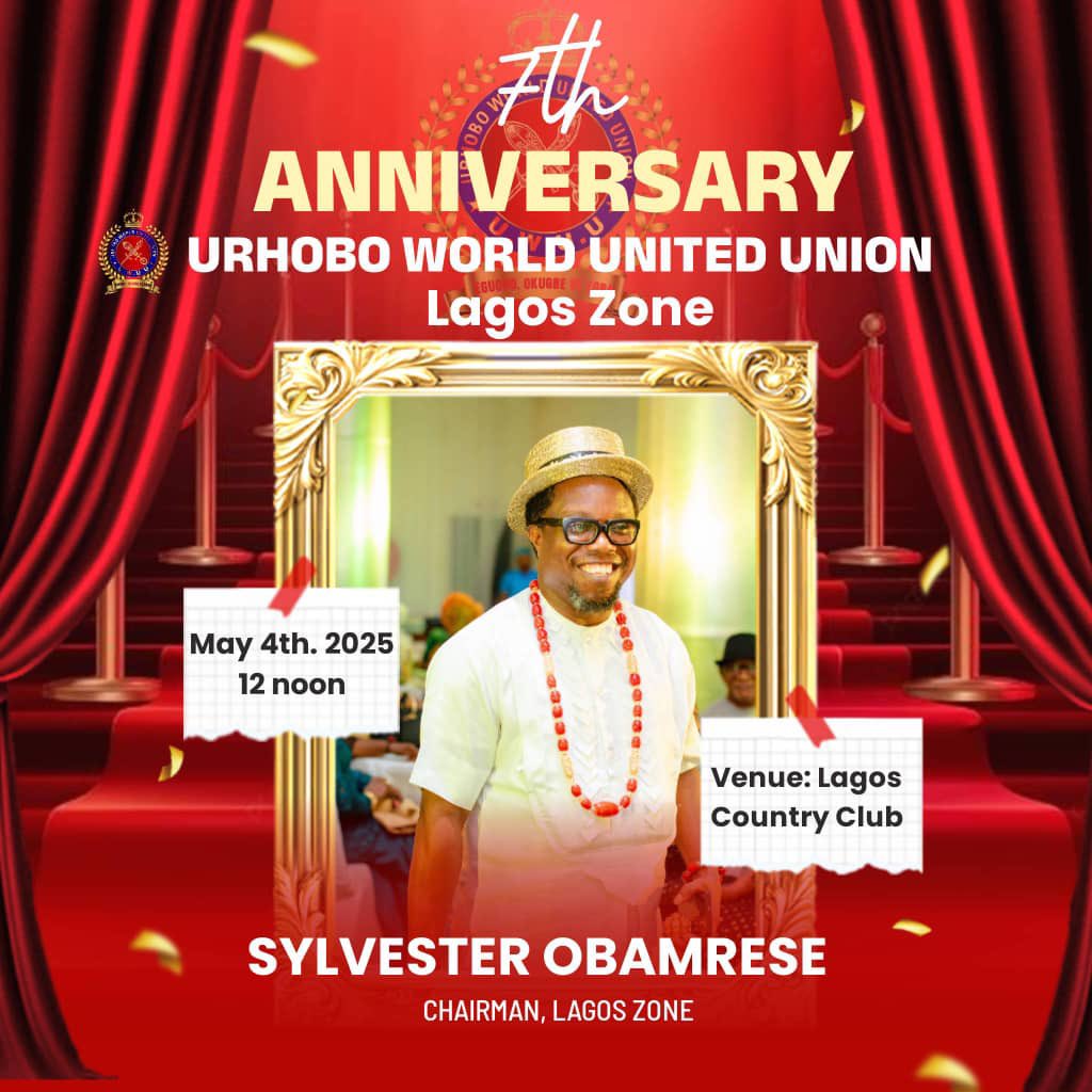 UWUU LAGOS 7TH ANNIVERSARY- 4th May 2025

I’m honored to be joining my big brother and friend, Mr. Sylvester Obamrese, Chairman of UWUU Lagos Zone, on May 4th, 2025 at Lagos Country Club, Ikeja, as UWUU Lagos celebrates its 7th Anniversary in grand style.

facebook.com/share/p/1BRAFG…