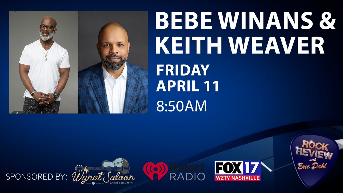 ericrocksnash's tweet photo. Tomorrow morning #bebewinans & #keithweaver join the Rock & Review with Eric Dahl @FOXNashville https://t.co/pach7ZdVdl