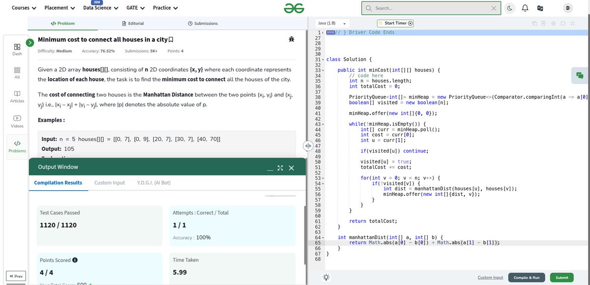 hi__dev__'s tweet image. Day-140 of #gfg160 and #geekstreak2024 
Today, I solved the problem of &quot;Minimum cost to connect all houses in a city.&quot;
@geeksforgeeks