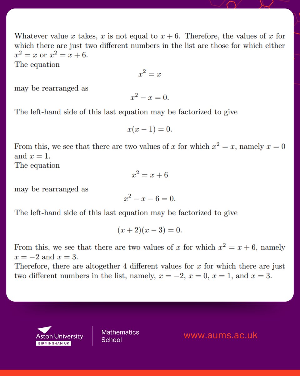 🔍 AUMS Weekly Conundrum Solution Revealed!

🎉 Thank you to everyone who participated in our weekly maths challenge

📌 How did you do? Share your thoughts in the comments!

💬 Let’s keep learning and improving together.

#MathsChallenge #BrainTeaser #UMaths #mathsschool