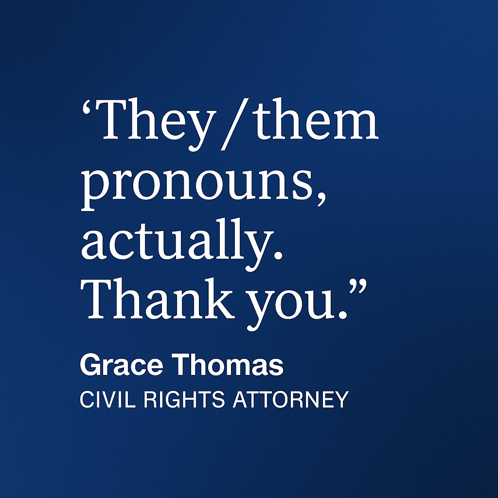 TheGoodFindz's tweet photo. During CNN’s recent town hall, Anderson Cooper was corrected on-air after misgendering civil rights attorney Grace Thomas.
Thomas replied, “They/them pronouns, actually. Thank you.”
Cooper acknowledged the correction and moved forward respectfully.
#CNN #AndersonCooper #Pronouns #TownHall #GraceThomas 

https://t.co/vs1ODny1GR