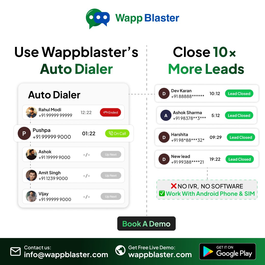 wappblaster's tweet photo. Wappblaster Call Ai's Auto Dialer 
#autodialer #BusinessGrowth #wappblaster https://t.co/EvYxyWhQrL