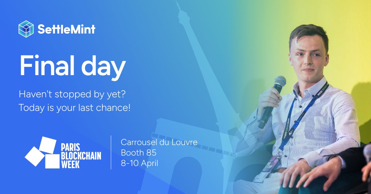 Last day to catch us at #ParisBlockchainWeek! 

The energy has been incredible, and we've loved every conversation. Before you leave, pass by Booth 85 to learn how our tokenization solutions create real-world impact. 

See you soon! #PBW2025 #Blockchain🚀