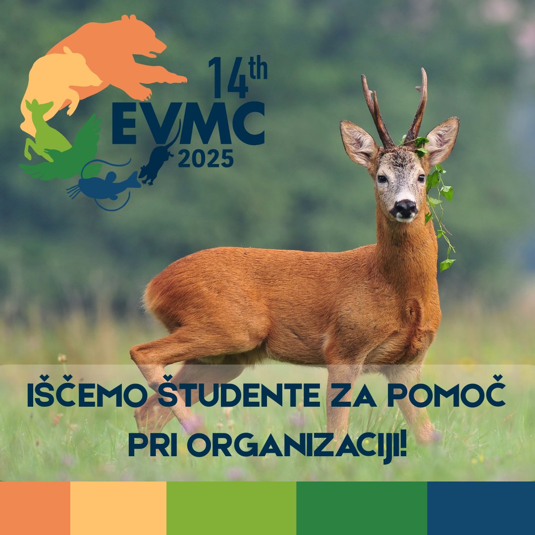Študentsko delo!
med 12. in 16. 5. 2025 bo v Ankaranu potekala mednarodna konferenca o upravljanju vretenčarjev (EVMC 2025). Potrebujemo pomoč pri organizaciji, ki bo plačano po standardni urni postavki 7,34 EUR bruto. Zainteresirani pišite na: lan.zirkelbach@famnit.upr.si