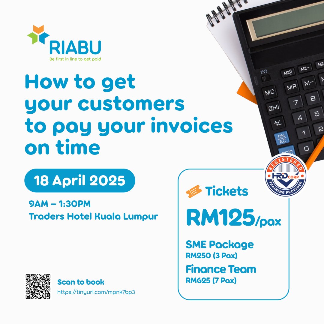 RiabuLLP's tweet photo. Late payments slowing down your business?​

Only 7 DAYS LEFT until the RIABU workshop! ​

Walk away with proven strategies to improve cash flow and protect your business.​

🎟️ Secure your seat before it’s too late: https://t.co/xSog9ibbHG ​

#LatePayments #FinanceTips #Workshops https://t.co/1UCiqfRBLH