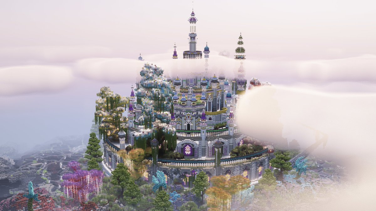 FunBuildMC's tweet image. Here's a build I made ~5 years ago that I just never posted publicly for some reason. It was never fully finished the way I envisioned it, but I might get back to it someday. I call it Mirantibus Palatium.