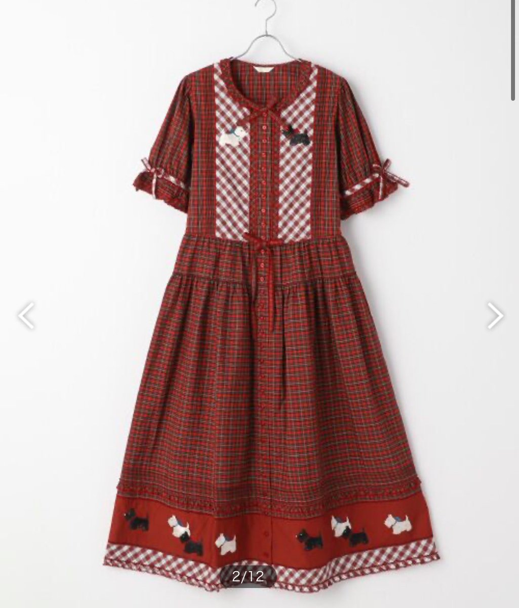 ピンクハウス 2023SSの「スコッチテリア刺繍タータンチェック