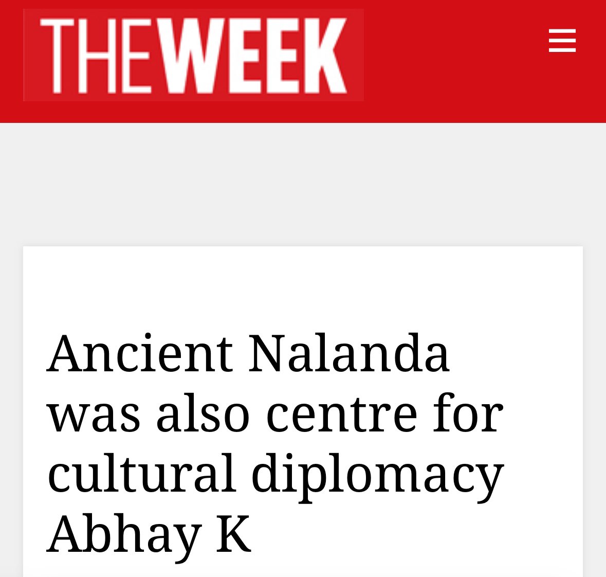 theabhayk's tweet photo. The Week on #Nalanda https://t.co/tArAc4fMXI @theweekindia https://t.co/CKoOStBLzN
