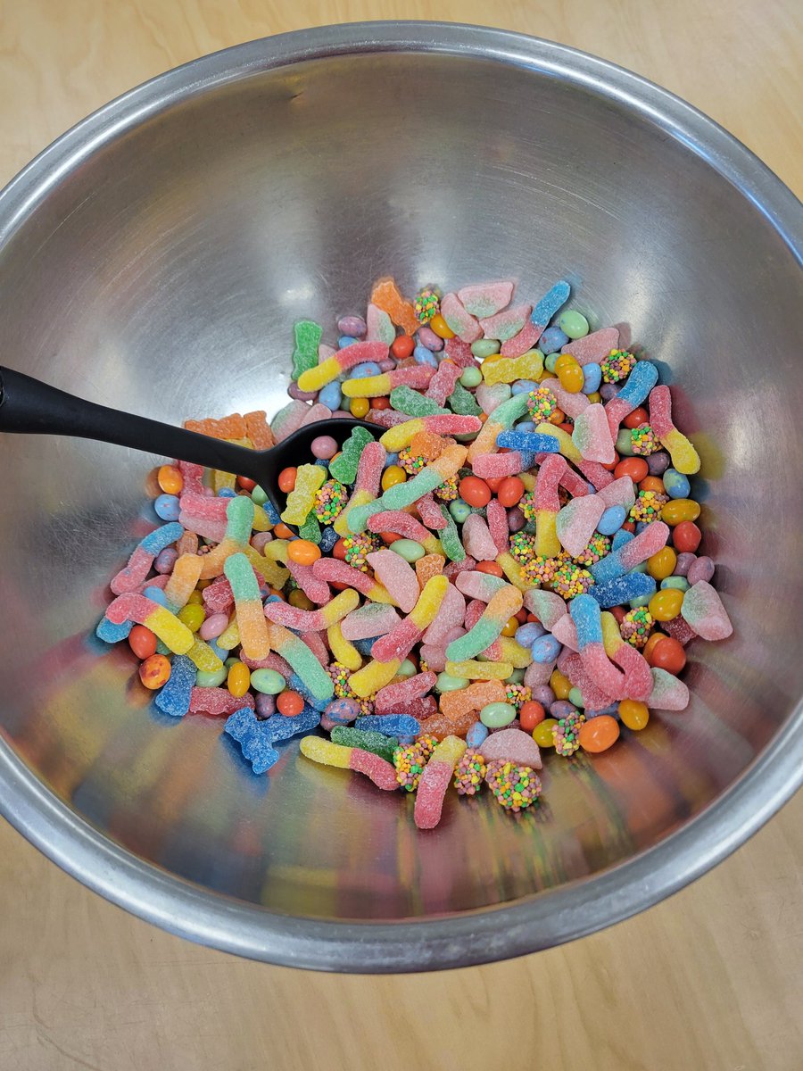 Anderson_FCS's tweet image. We&apos;ve been discussing appropriate snacks in Child Development class. What are your thoughts on our candy salad!? #Yum #SugarHigh #FunWithLearning #AHSisFamily