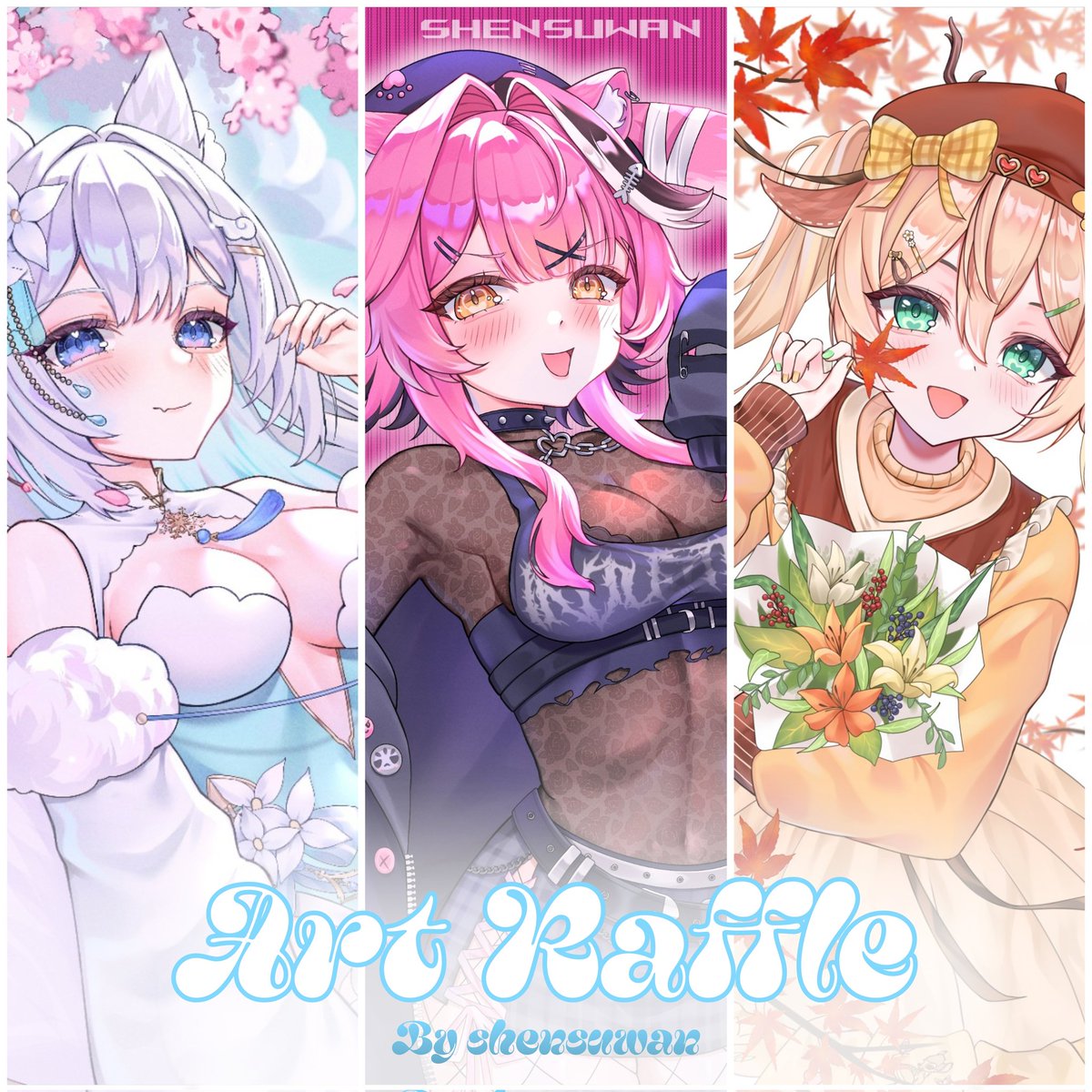 shensuwan's tweet photo. ʚＡＲＴ ＲＡＦＦＬ E ɞ
1 Winner will receive full render half body + background！ 

🩵to enter : 
ーfollow me  
ー♡+RT(no QRTs) 
 ーdrop your OC ref 

ends on April 25th🌸
 
Good luck！
#artraffle https://t.co/TMWPNwugQK
