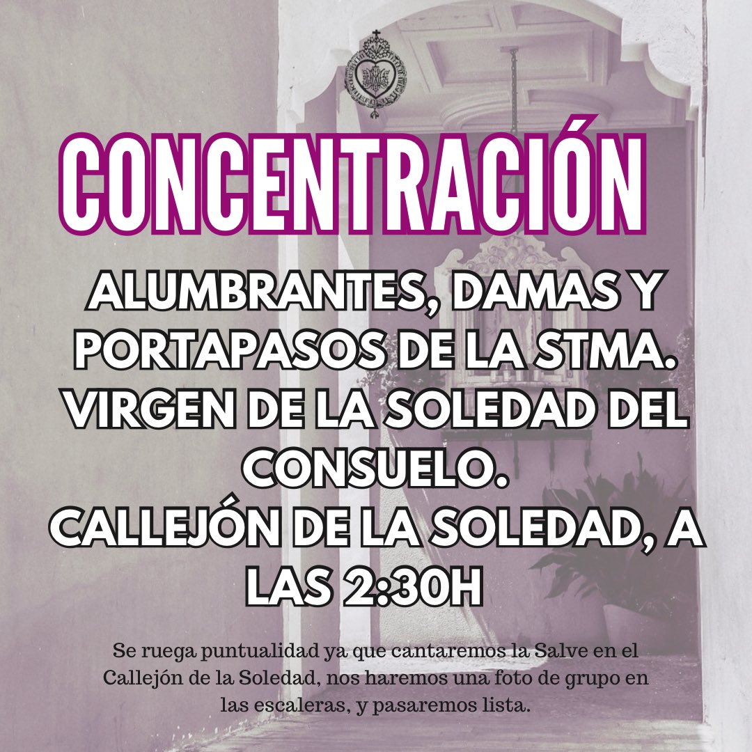 Agrupación Stma. Virgen de la Soledad del Consuelo (@soledelconsuelo) on Twitter photo 